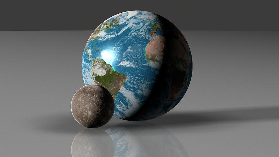 Earth Compared T Photograph By Mark Garlickscience Photo Library Fine Art America