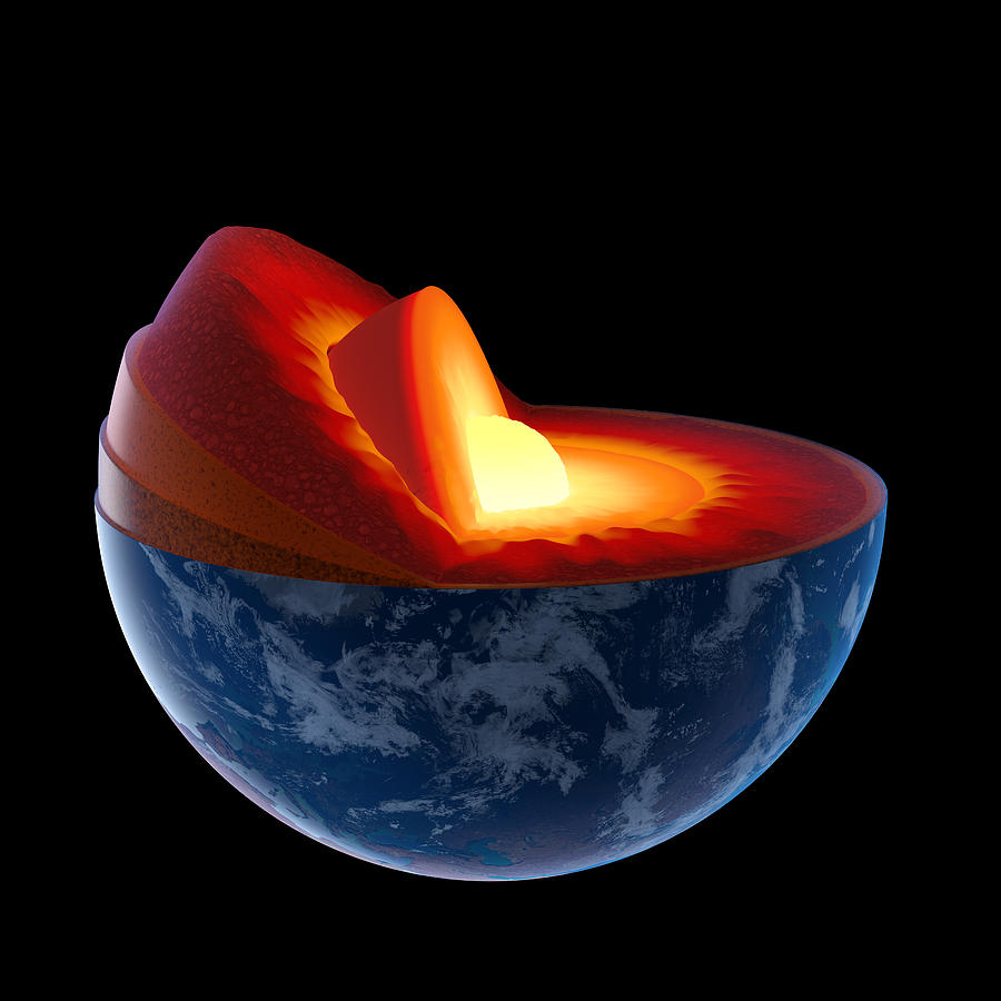 Earth Core Structure - Isolated Photograph