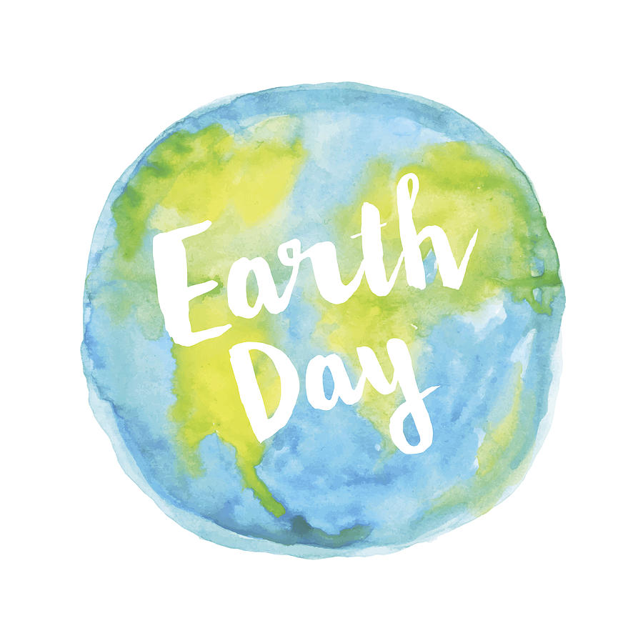 Earth day watercolour Drawing by Miakievy
