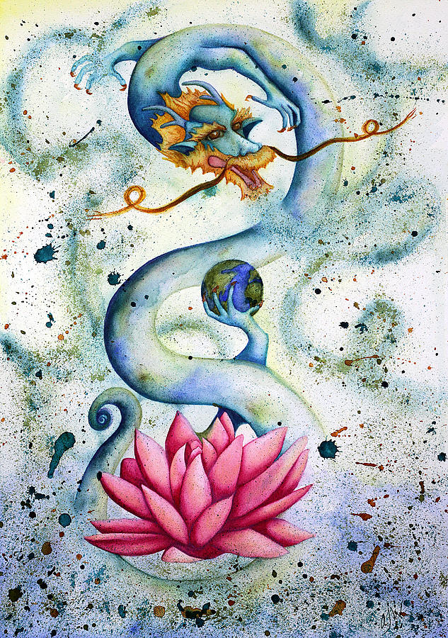 Earth Dragon Painting by Ausa J Hylton 