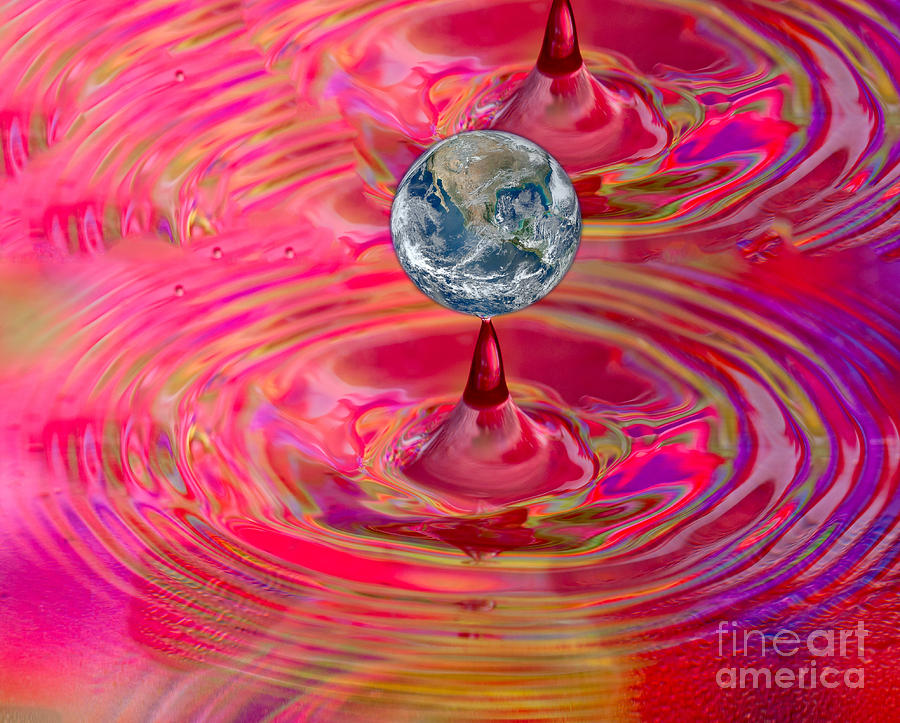 Earth Droplet Photograph by Les Palenik