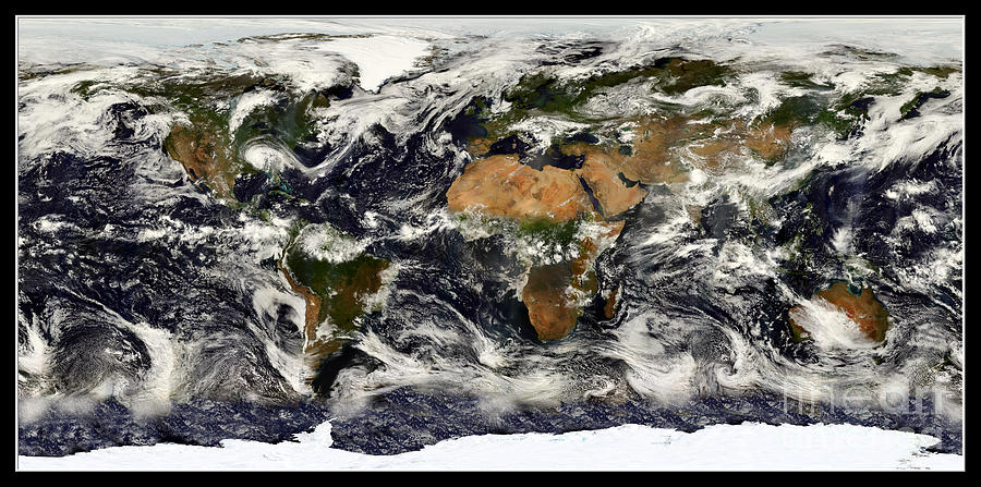 Earth from NASA Terra Satellite Photograph by Rose Santuci-Sofranko
