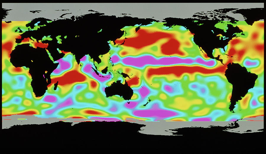 Earth Graphic Showing Sea Height During An El Nino Photograph by Nasa ...