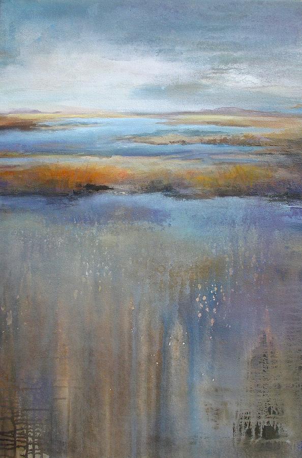 Abstract Landscape Painting - Earth Meets Sky by Karen Hale
