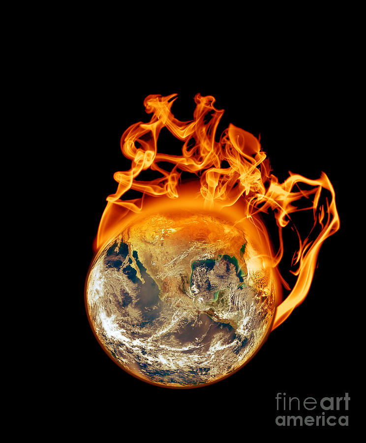 Earth on Fire Digital Art by Scott Laffin Pixels