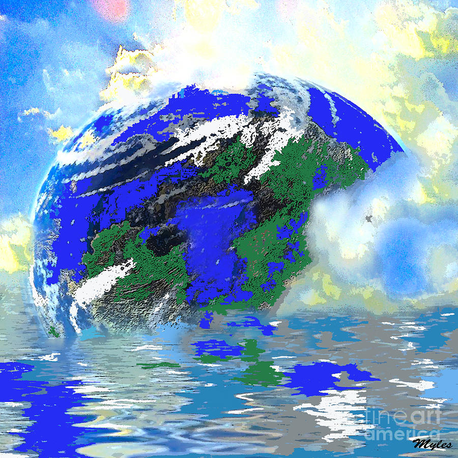 Earth Sky and Sea Painting by Saundra Myles