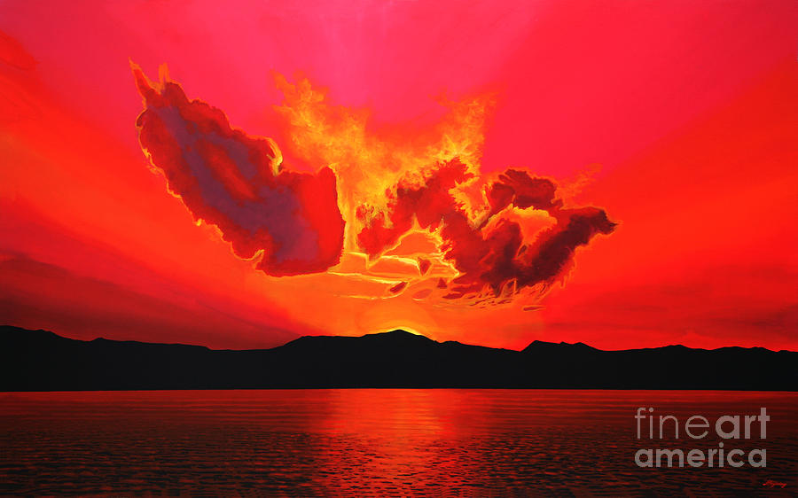 Sunset Painting - Earth Sunset by Paul Meijering