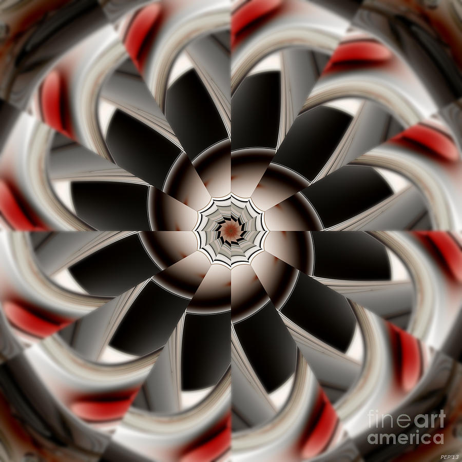 Abstract Digital Art - Earth Tone Abstract of Symmetry by Phil Perkins