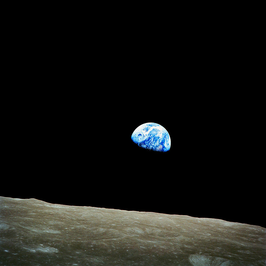Earthrise - Earth View from Moon Photograph by Celestial Images