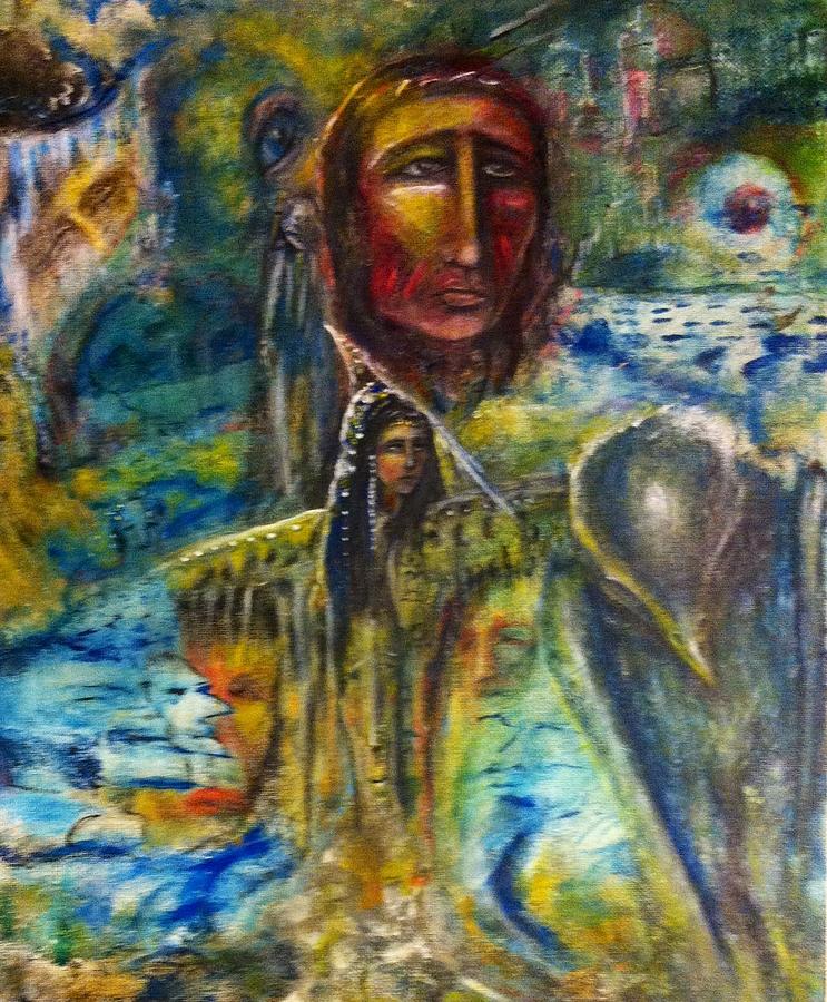 Earth Woman 2 Painting by Kicking Bear  Productions