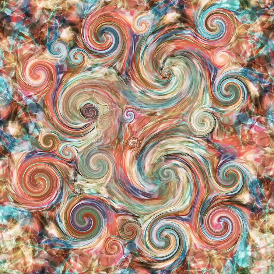 Earthly Pastel Swirl Digital Art by Deborah Smith