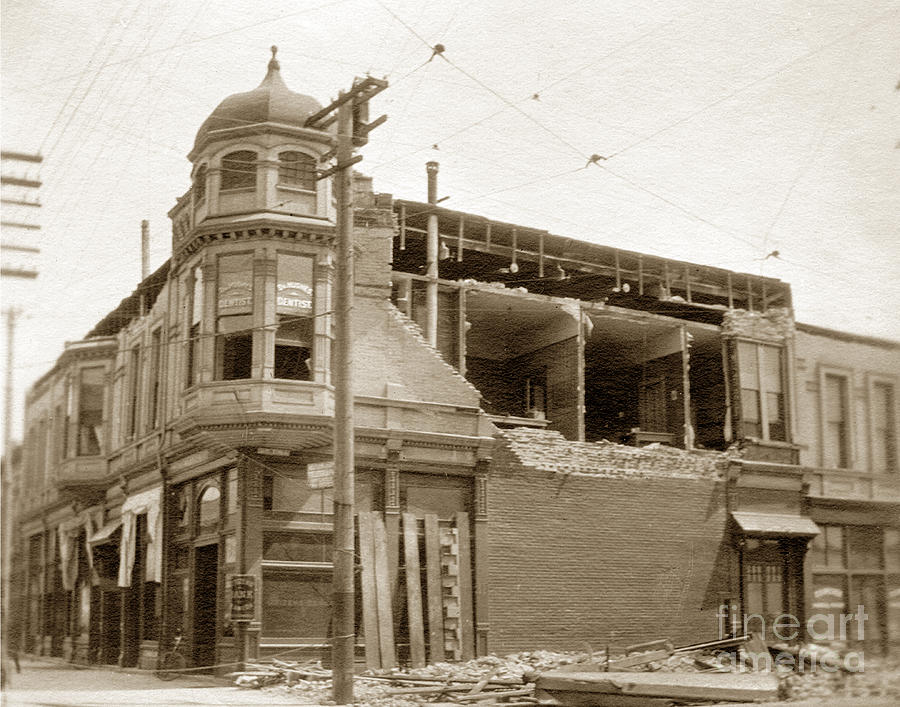 Earthquake Photograph - Earthquake damage Alameda 1906 by Monterey County Historical Society