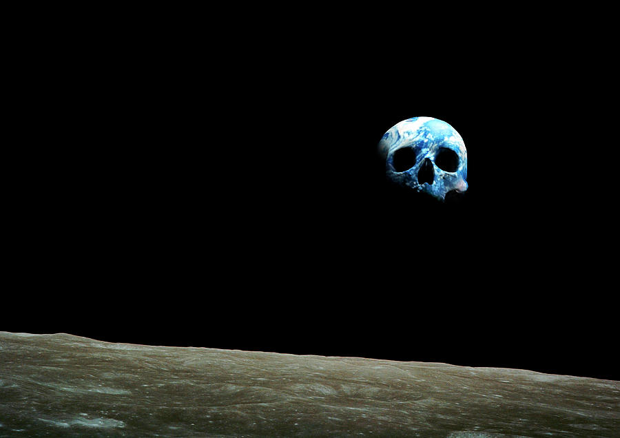 Earthrise As Skull Photograph by Animate4.com/science Photo Libary