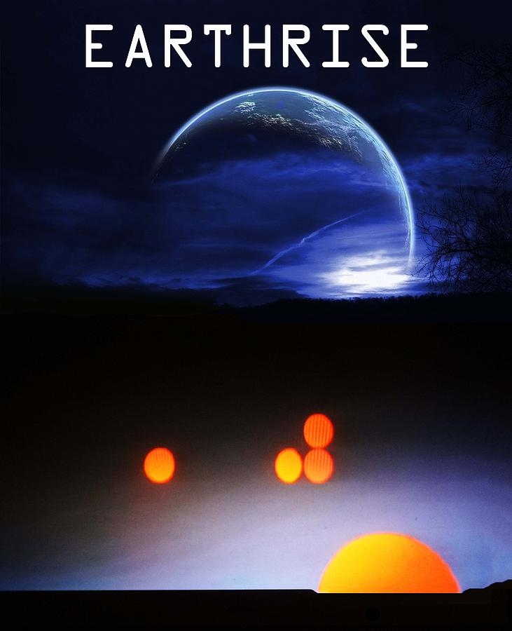 Planet Digital Art - EARTHRISE Book Cover by Bruce IORIO