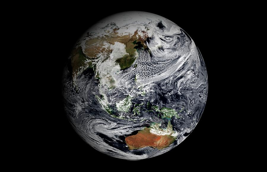 Earths Clouds Simulation Photograph by Nasa Earth Observatory/gsfc Scientific Visualization Studio/science Photo Library