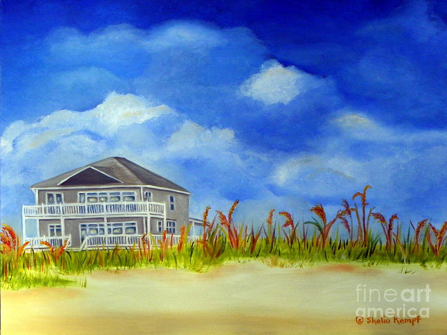 East 2nd Street  - Beach House Painting by Shelia Kempf