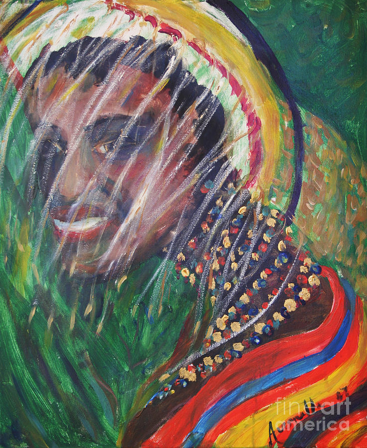 Woman Painting - African Queen by Avonelle Kelsey