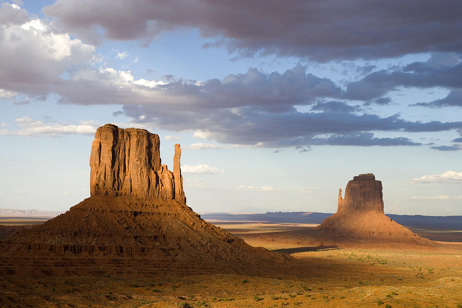 East And West Mittens Monument Valley Photograph by Tom Vezo