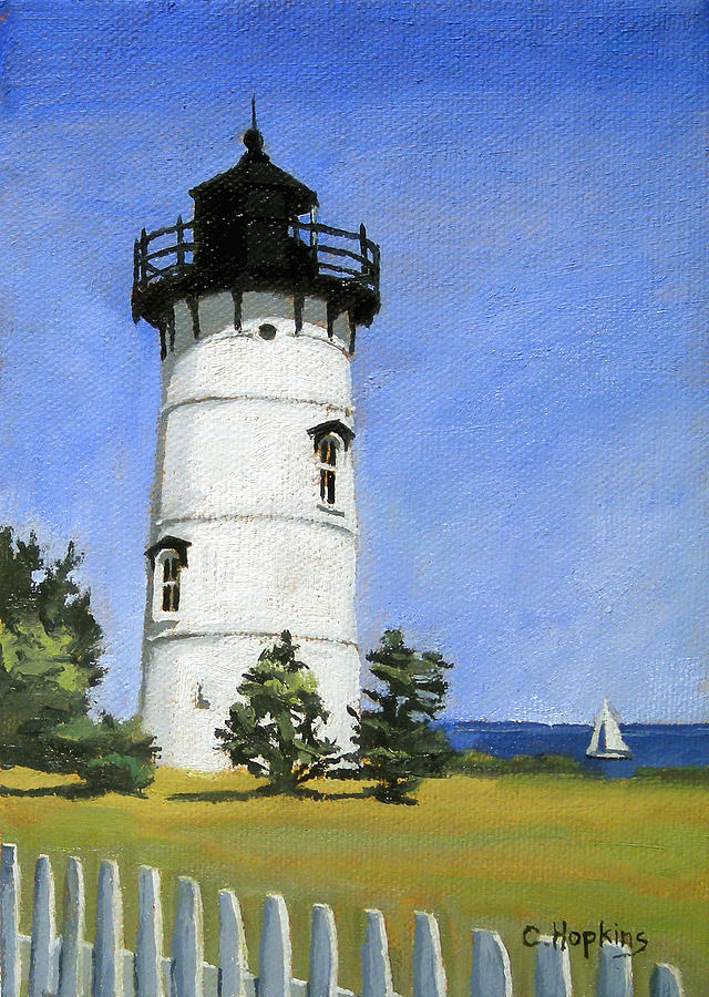 Landscape Painting - East Chop Lighthouse Marthas Vineyard Massachusetts by Christine Hopkins