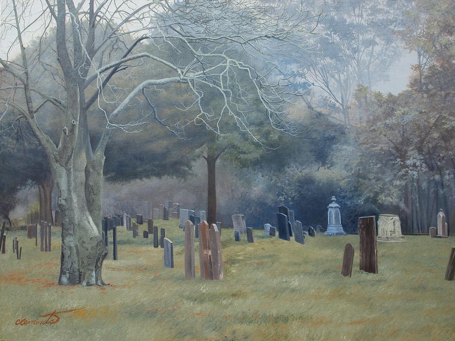 Tree Painting - East End Cemetery Amagansett by Barbara Barber