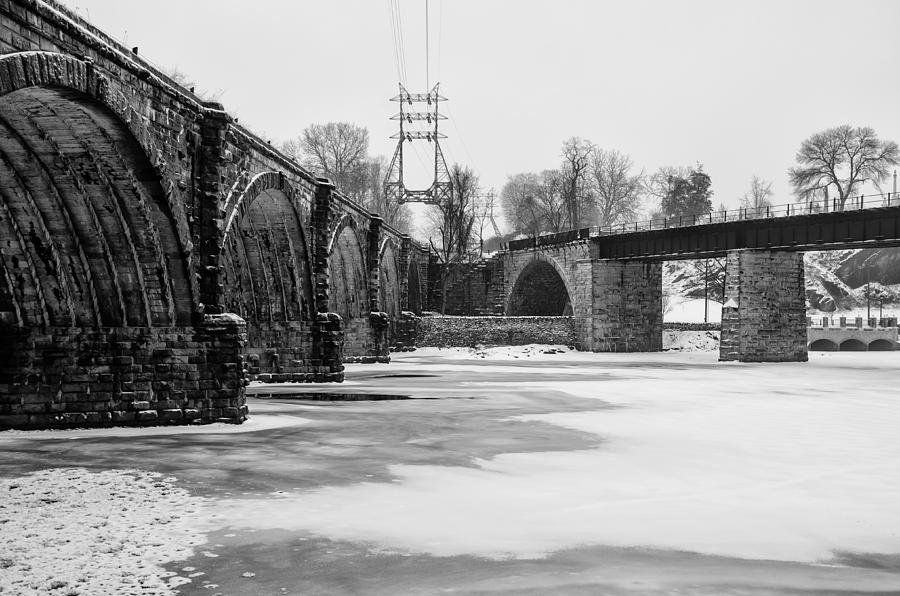 Winter Photograph - East Falls Railroad Bridges in the Dead of Winter by Bill Cannon