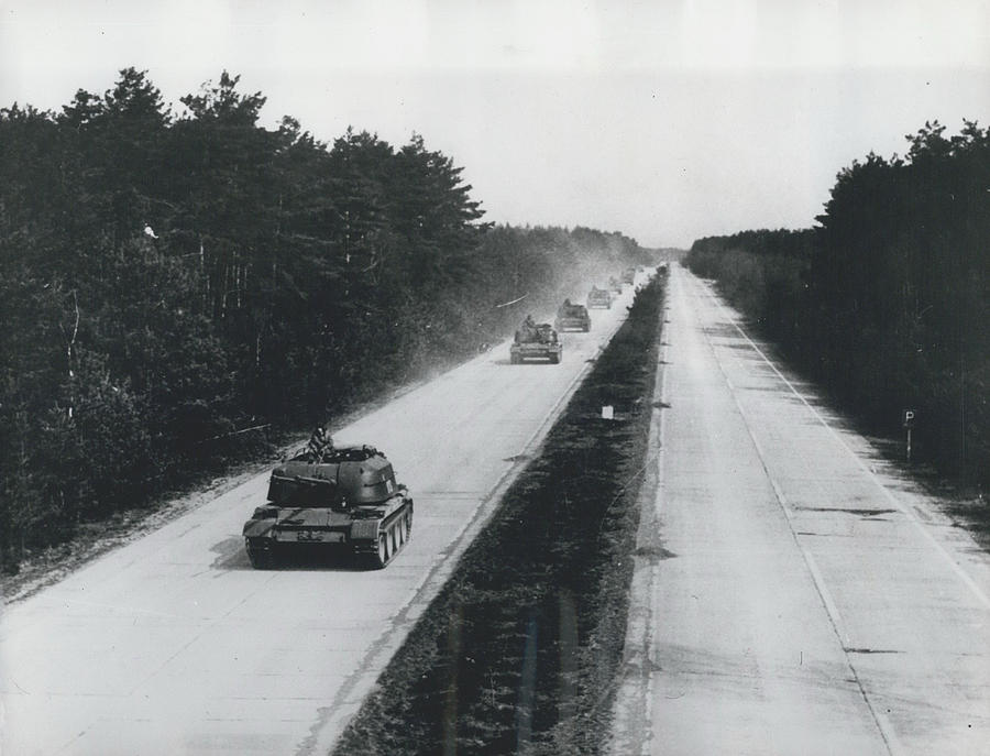 East German Manoeuvers Cause Of Autobahn Holdup - Say The Photograph by Retro Images Archive