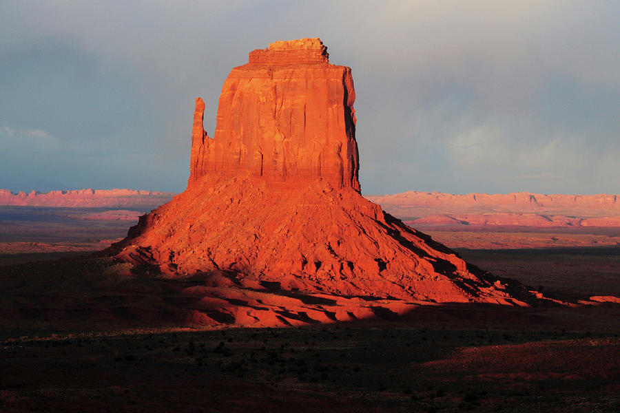 Nature Photograph - East Mitten At Sunset, Monument Valley by Michel Hersen