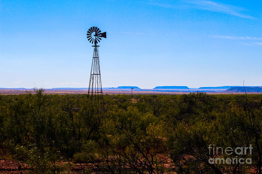 East New Mexico Windmills and Mesas Photograph by JD Smith