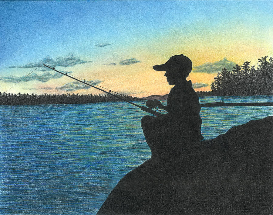 East Pond Drawing by Troy Levesque