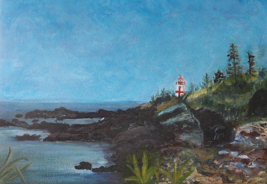 East Quoddy Head Lighthouse Painting by Donna Walsh