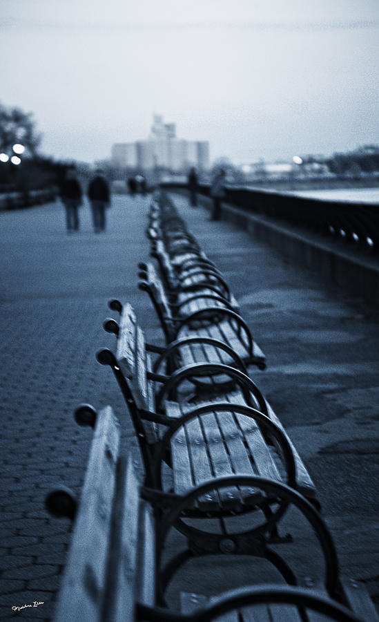 East River Bench - NYC Photograph by Madeline Ellis