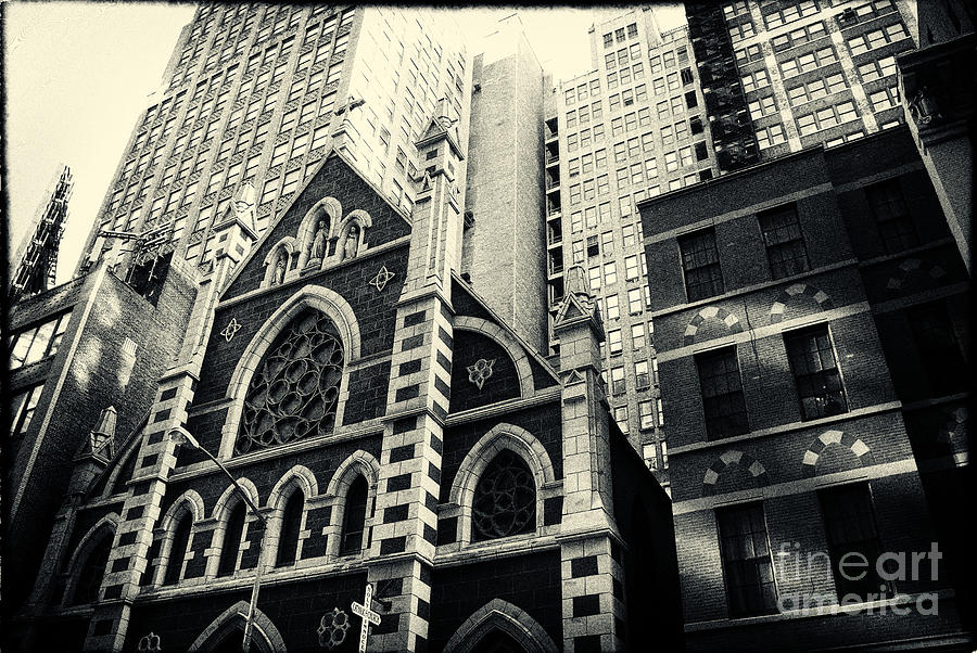 Vintage Photograph - Midtown Faith New York City by Sabine Jacobs