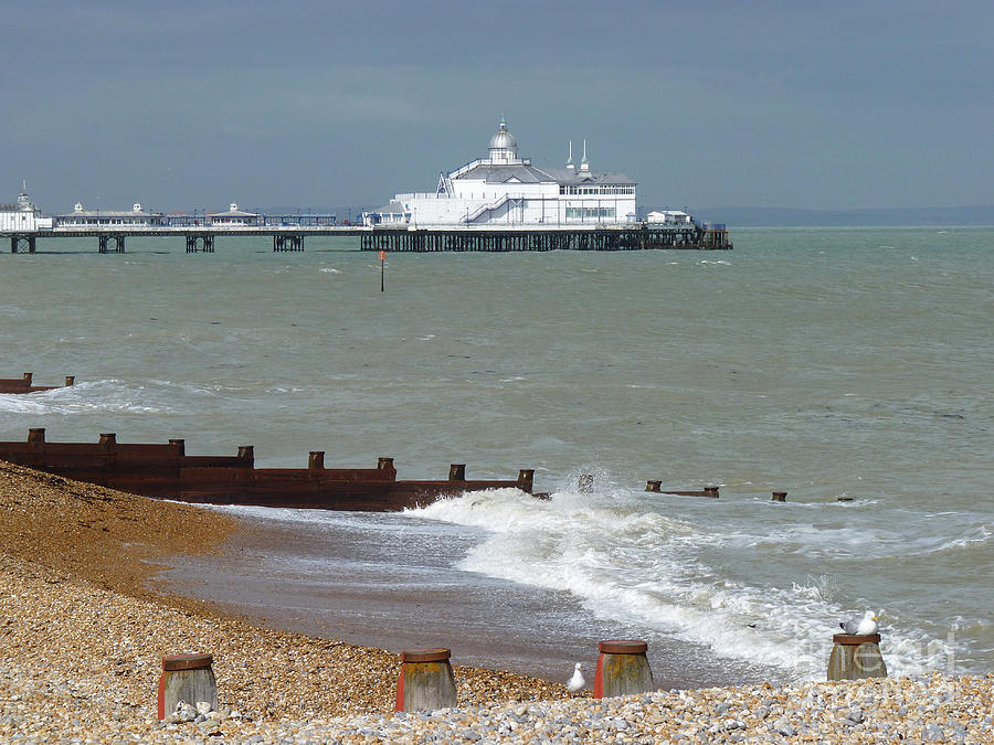 Eastbourne beach and pier Photograph by Phil Banks