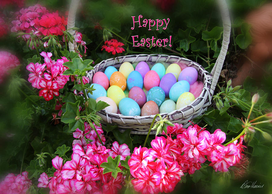 Easter Basket and Flowers Photograph by Diana Haronis