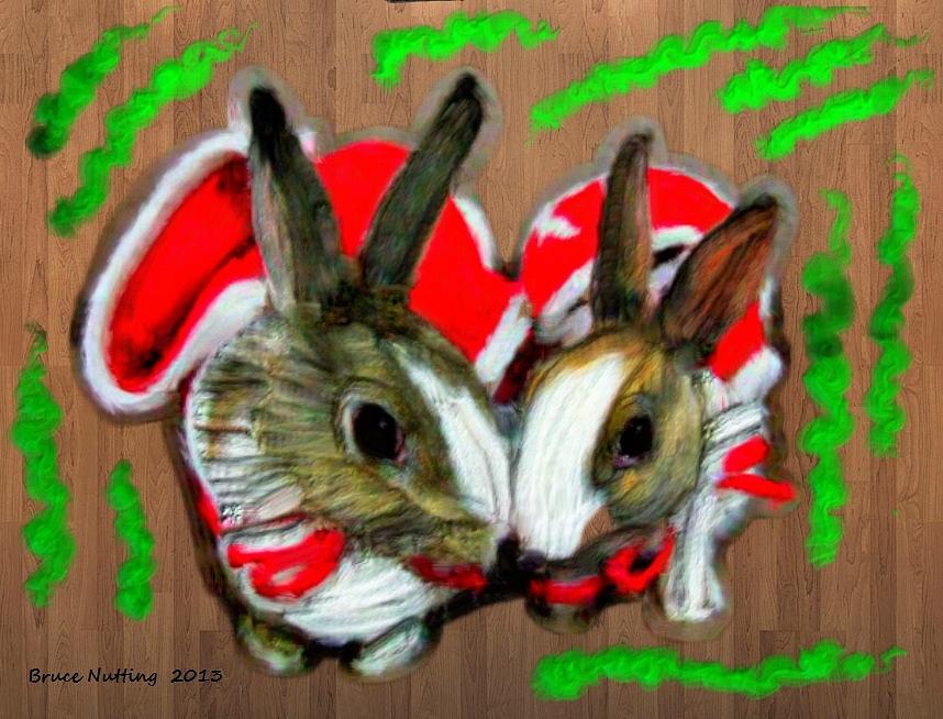 Easter Bunnies Painting by Bruce Nutting