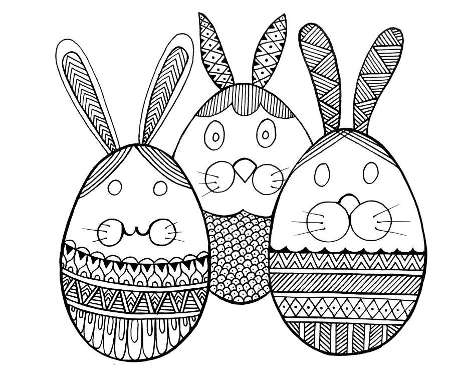 Black And White Drawing - Easter Bunny by MGL Meiklejohn Graphics Licensing