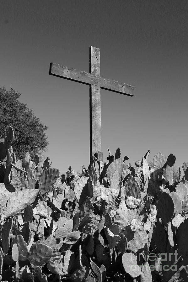 Easter Cross Black and White Photograph by Jeanette French