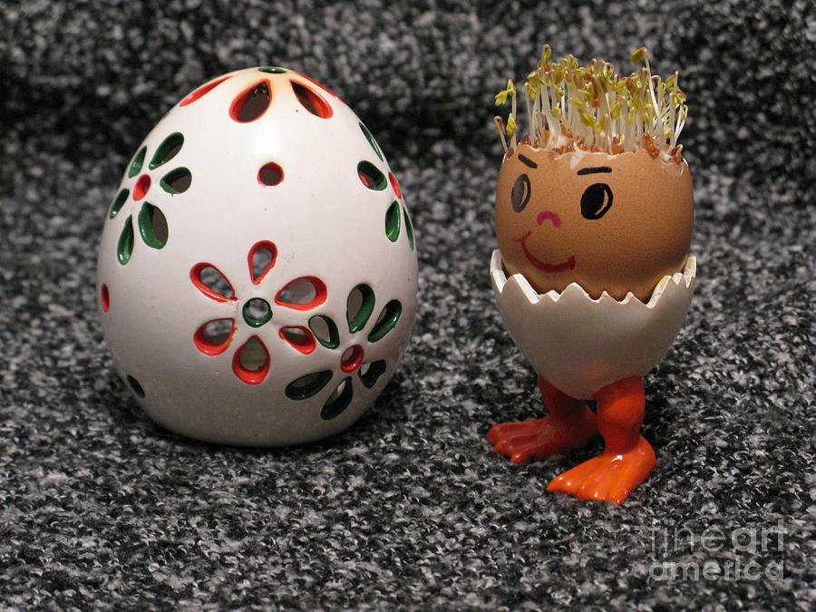 Spring Photograph - Easter Eggmen or Egg With Hair Series. 01 by Ausra Huntington nee Paulauskaite