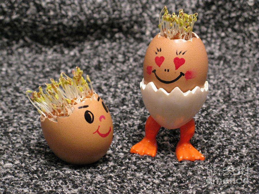 Spring Photograph - Easter Eggmen or Eggs With Hair Series. 03 by Ausra Huntington nee Paulauskaite