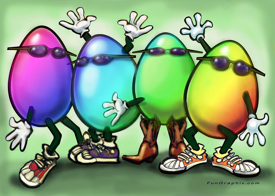 Easter Eggs Painting by Kevin Middleton