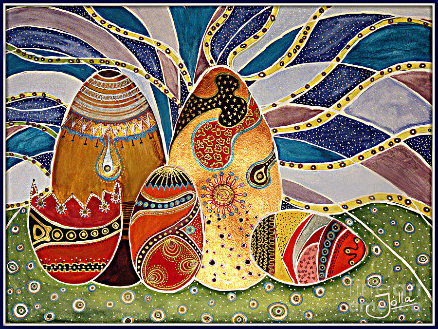 Easter Eggstravaganza Painting by Jolanta Anna Karolska