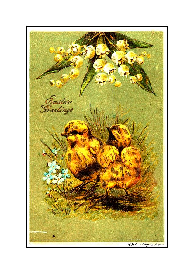 Easter Photograph - Easter Greetings 1907 Vintage Postcard by Audreen Gieger