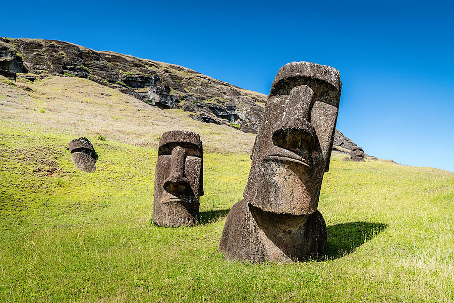 Easter Island Statues Rano Raraku Moais Rapa Nui Photograph by Mlenny