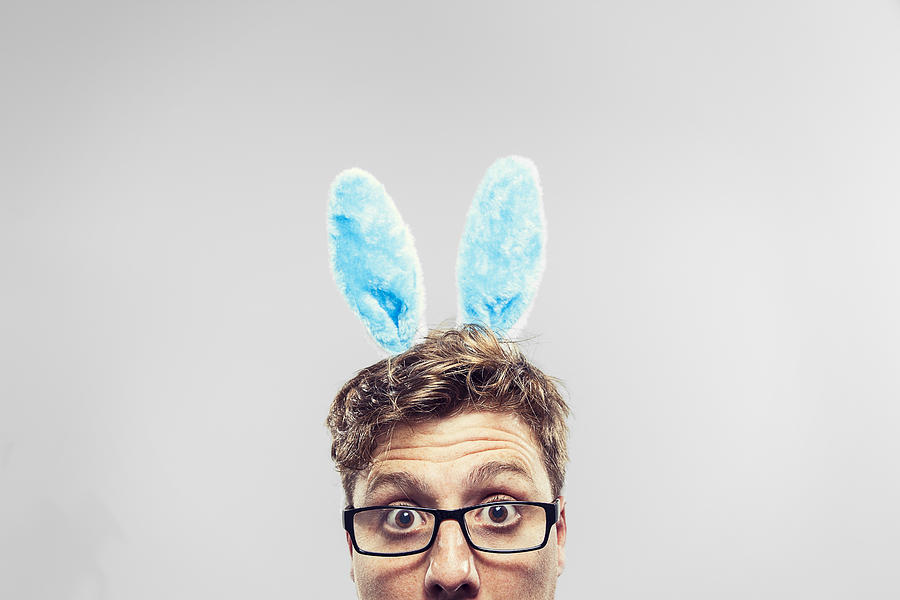 Easter Nerd with ears on looking at camera Photograph by Benstevens