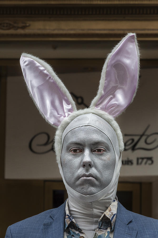 Easter Parade NYC 5th Avenue 3_31_13 A Serious Rabbit Indeed Photograph by Robert Ullmann