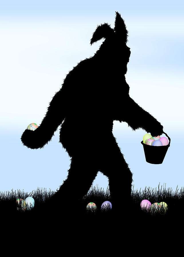 Easter Squatch with Bunny Ears Digital Art by Gravityx9  Designs