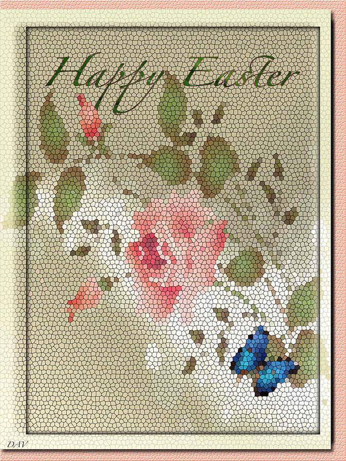 Easter Stain Glass Card Mixed Media by Debra     Vatalaro