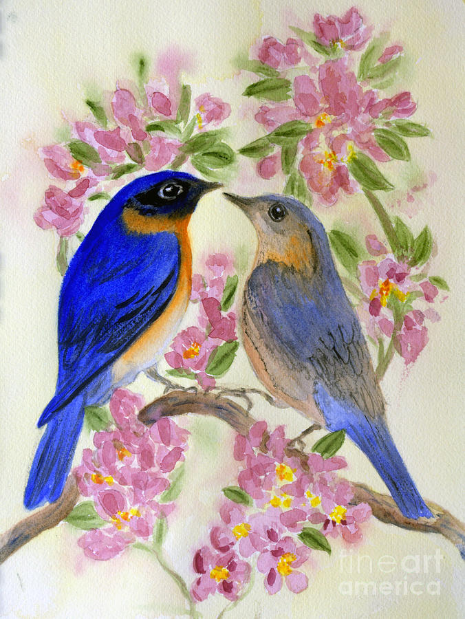 Eastern Bluebird Painting by Donna Walsh