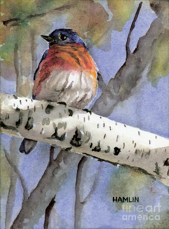 Eastern Bluebird Painting by Steve Hamlin