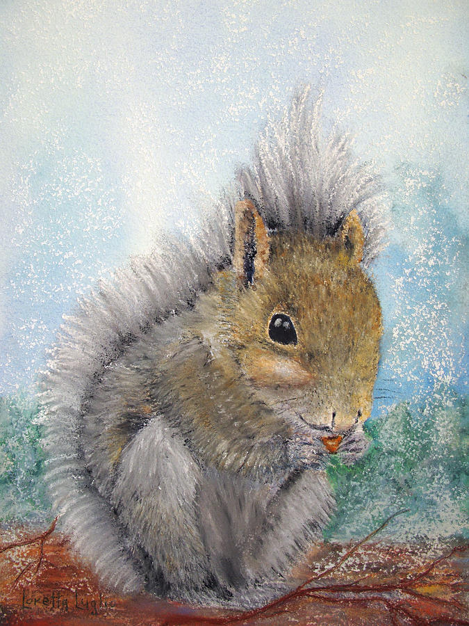 Eastern Gray Squirrel Painting by Loretta Luglio